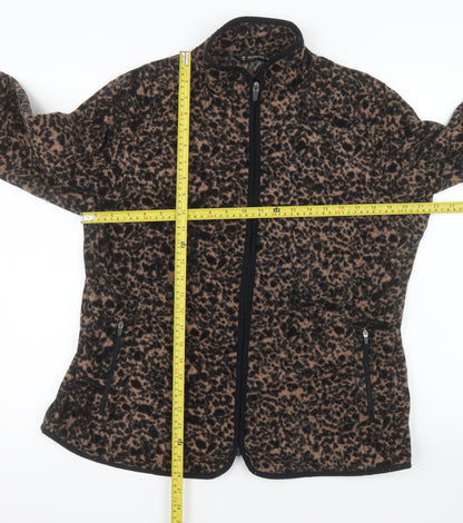 Dunnes Stores Women Brown Animal Print Fleece Jacket Size 20