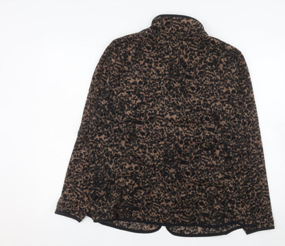 Dunnes Stores Women Brown Animal Print Fleece Jacket Size 20