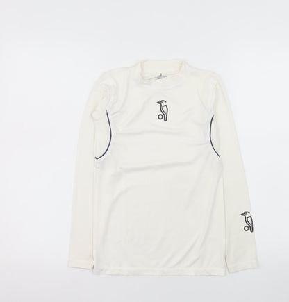 Original Penguin Boys Ivory Long Sleeve Athletic Top Size 10-11Y Lightweight Stretch