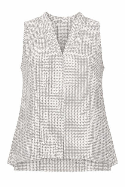 Ann Taylor Petite Women's Grey Sleeveless V-Neck Blouse Size L