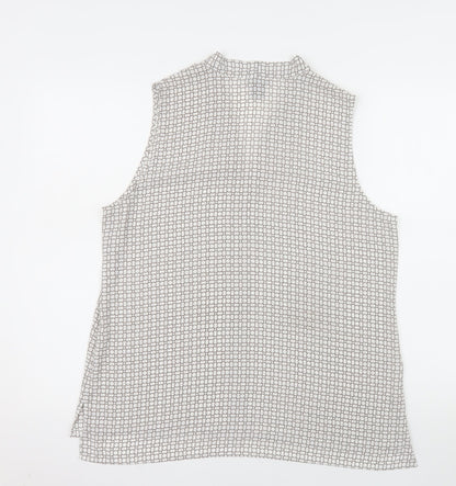 Ann Taylor Petite Women's Grey Sleeveless V-Neck Blouse Size L