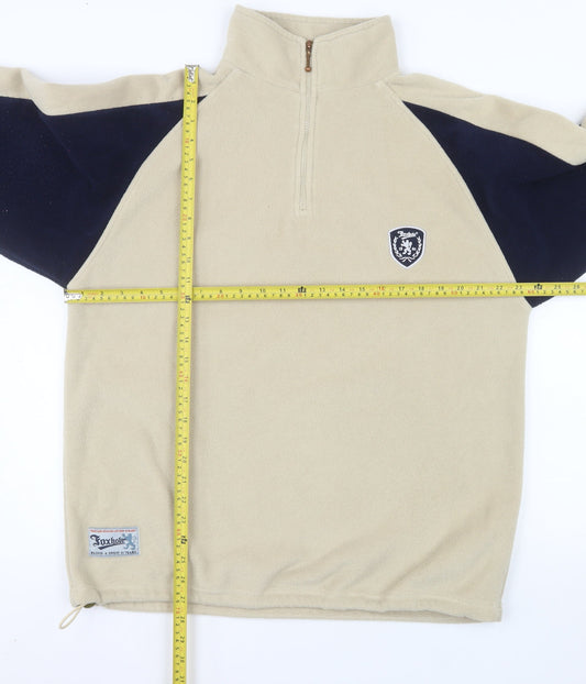 Foxhole Men's Beige Fleece 1/2 Zip Pullover Sweatshirt L