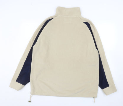 Foxhole Men's Beige Fleece 1/2 Zip Pullover Sweatshirt L