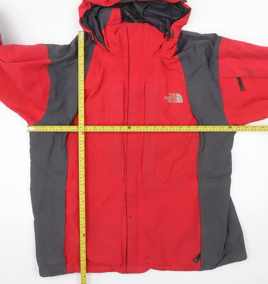 The North Face Mens Red XL Hooded Waterproof Parka Jacket