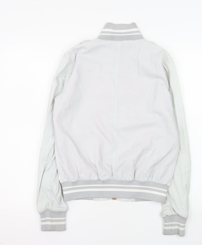 Pepe Jeans Womens White Bomber Jacket Size S Cotton Blend Zip Up