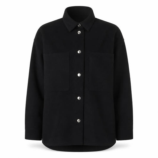 Zara Women Black Softshell Button Jacket Size S Classic Style