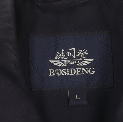 Bosideng Men's Black L Regular Fit Mid-Length Overcoat