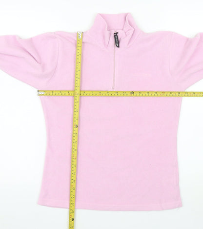 Trespass Womens Pink Fleece 1/4 Zip Pullover Sweatshirt Size M