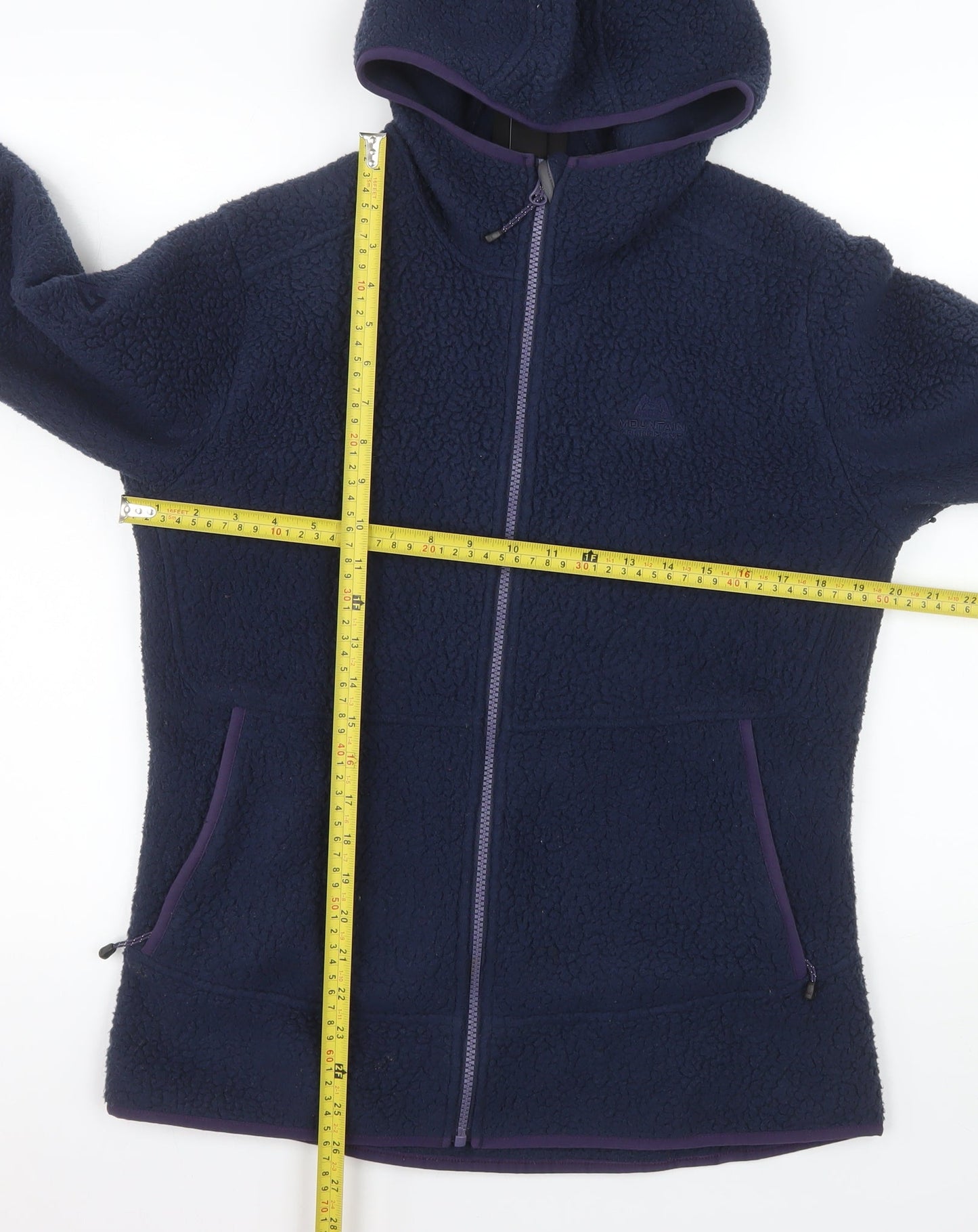 Mountain Equipment Women Blue Fleece Hooded Jacket Size 14