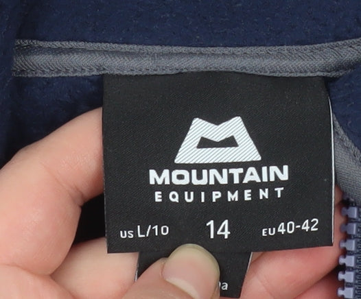 Mountain Equipment Women Blue Fleece Hooded Jacket Size 14
