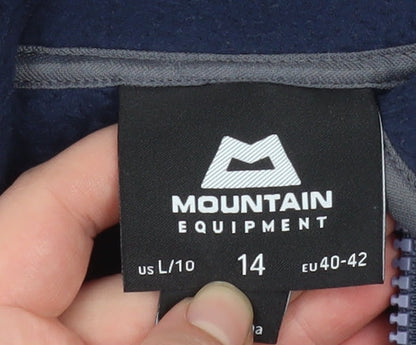 Mountain Equipment Women Blue Fleece Hooded Jacket Size 14