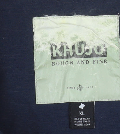 Khujo Men's Blue XL Cotton Nylon Outdoor Anorak Jacket
