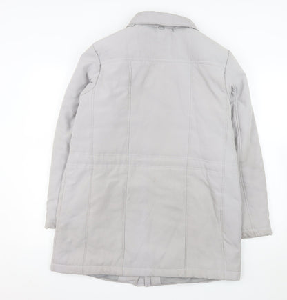 Bonmarché Women’s Grey Quilted Mid-Length Jacket Size 14 Polyester Blend