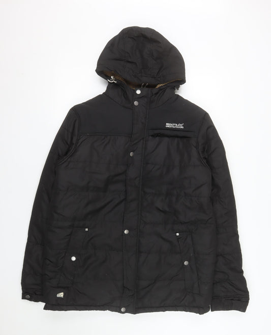 Regatta Mens Black L Hooded Puffer Jacket Winter Outdoor Coat
