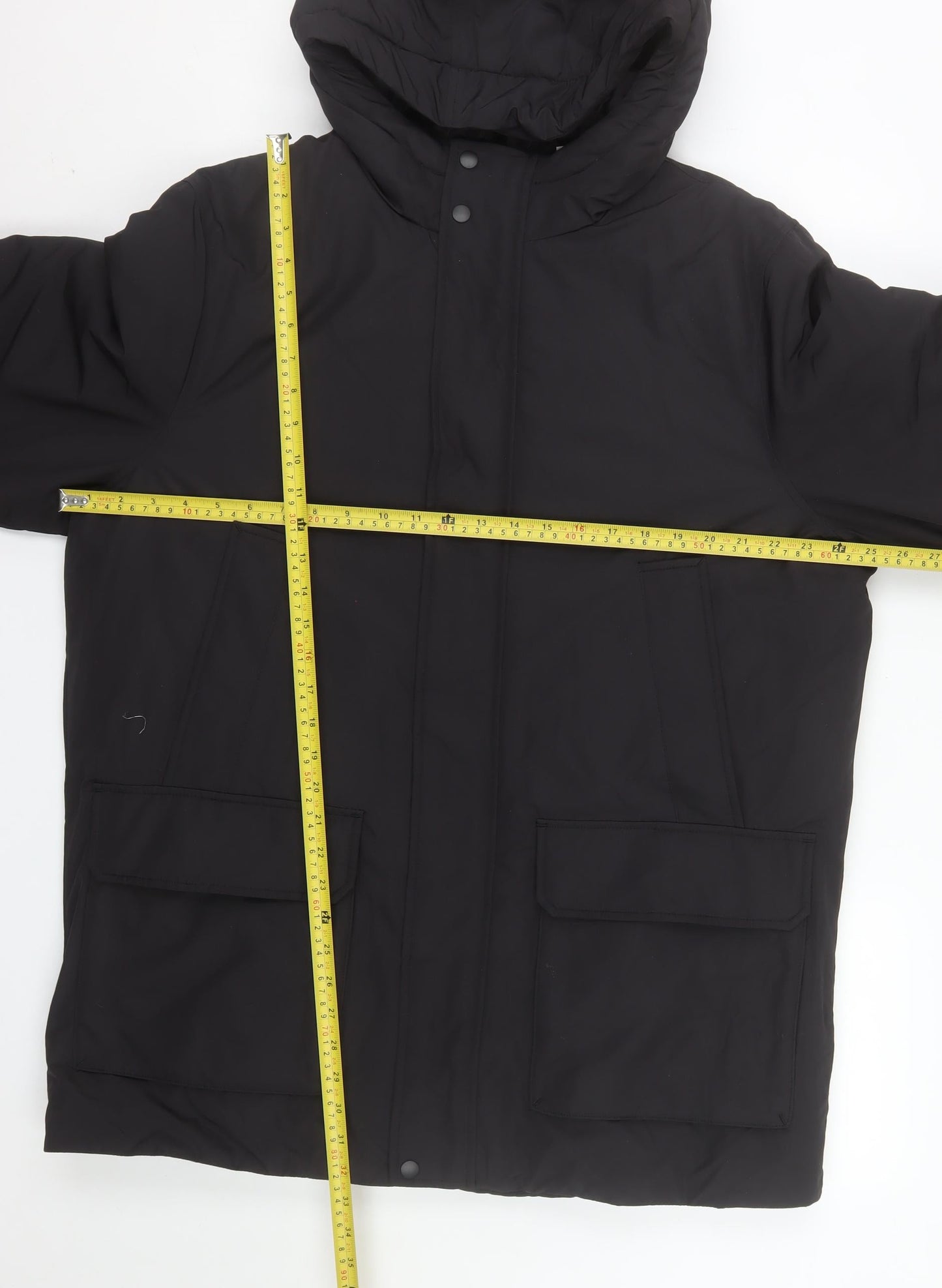Marks and Spencer Men’s Black L Hooded Parka Coat Size L 41in