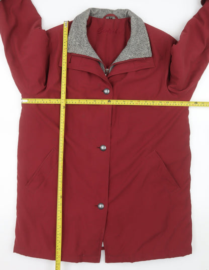 Berkertex Womens Red Mid-Length Overcoat Size 14 Lined Button Classic