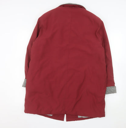 Berkertex Womens Red Mid-Length Overcoat Size 14 Lined Button Classic