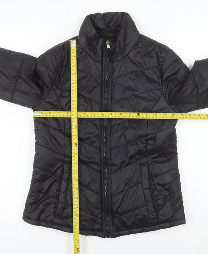 Jessica Simpson Women's Black S Puffer Jacket Lightweight Quilted Zip