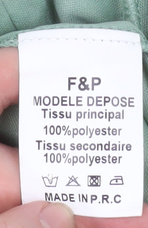 F&P Women Green Maxi Halter Tulle Layered Party Dress L