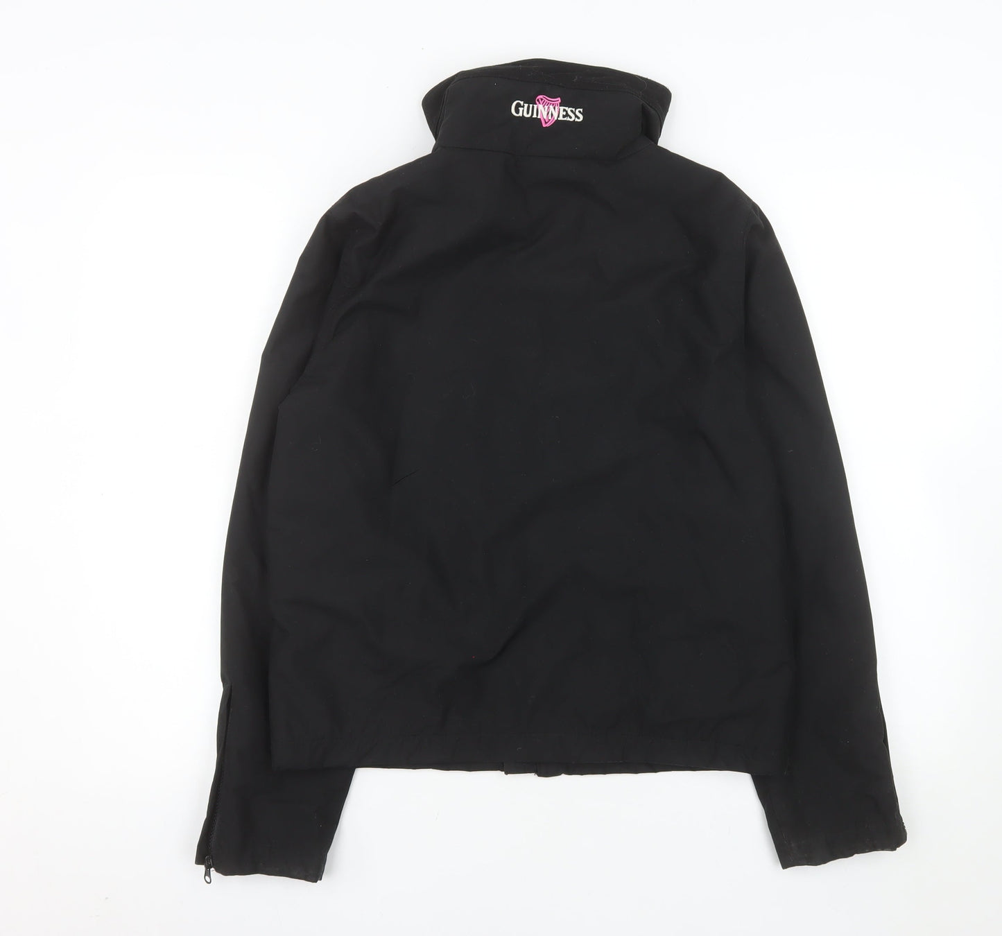 Guinness Womens Black Softshell Bomber Jacket Size 12