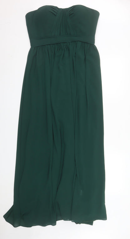 Jarlo Women Green Strapless Maxi Dress Size 14 Formal Chiffon