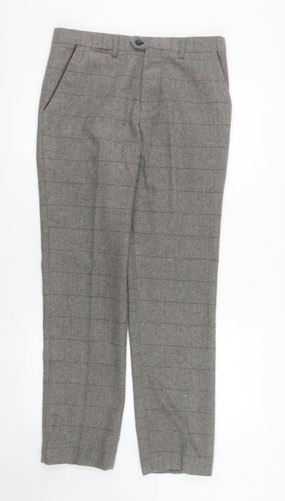 Marc Darcy Womens Grey Check Tweed Dress Pants Size 12 Regular