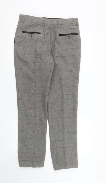 Marc Darcy Womens Grey Check Tweed Dress Pants Size 12 Regular