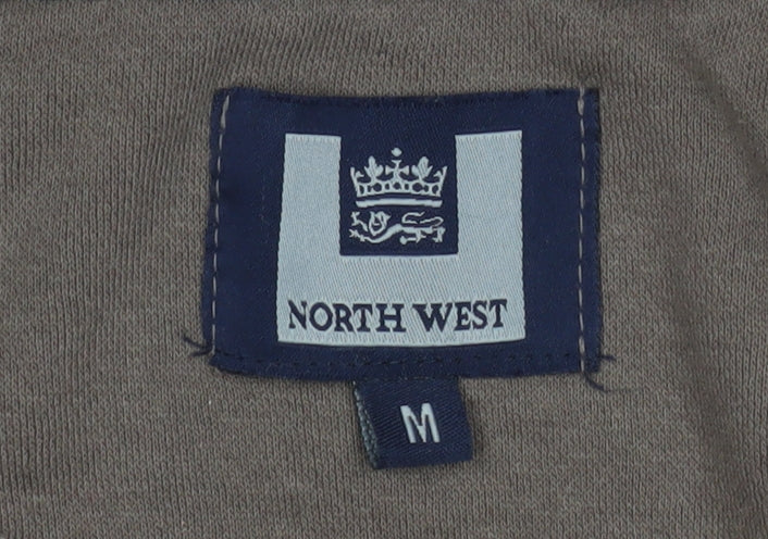 North West Men Brown M Full Zip Hooded Fleece Jacket