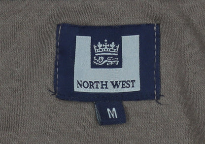 North West Men Brown M Full Zip Hooded Fleece Jacket