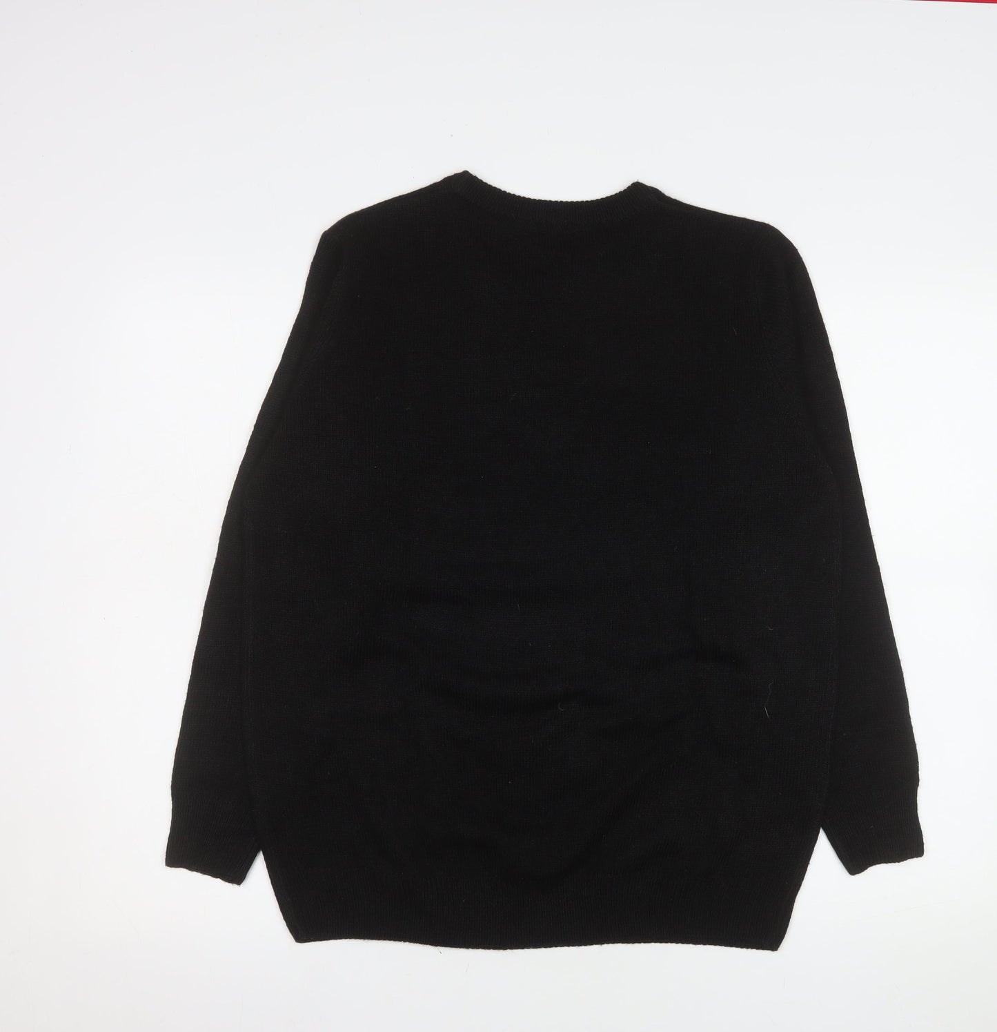 Avenue Womens Black Christmas Pullover Jumper Size L