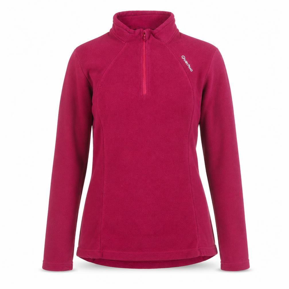 Quechua Women's Pink Fleece 1/2 Zip Pullover Sweatshirt Size 14