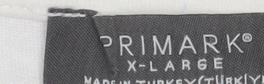 Primark Men’s White Art Print XL Cotton Crew Neck T-Shirt