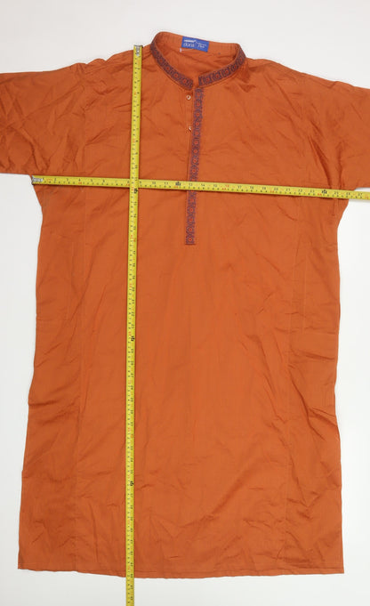 Cambridge Doria Men's Brown XL Long Sleeve Traditional Kurta Shirt
