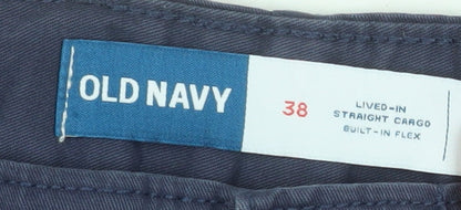 Old Navy Men's Blue Cargo Shorts Size 38 Built-In Flex Cotton