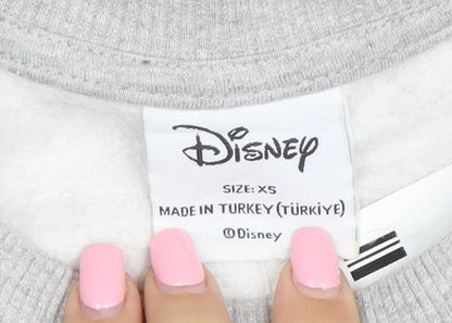 Disney Women Grey Maleficent Graphic Pullover Sweatshirt XS