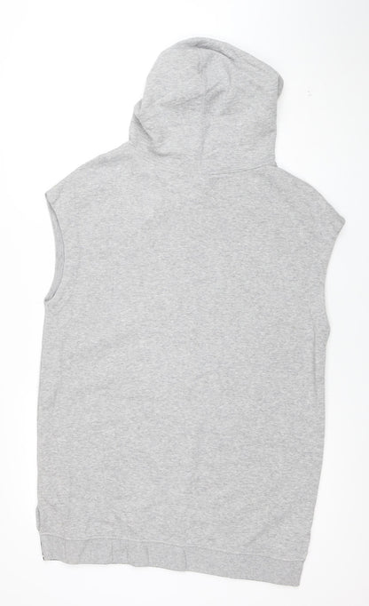 Reebok Men's Grey Sleeveless 1/2 Zip Hoodie Size S