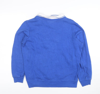 Laura Ashley Women Blue M Pullover Sweatshirt Embroidered Birds