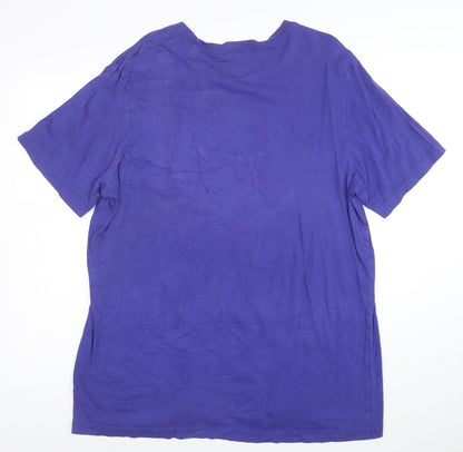 adidas Men's Purple XL Cotton Crew Neck Graphic Sports T-Shirt