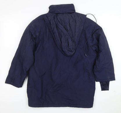 Umbro Boys Blue Waterproof Hooded Puffer Jacket 2XS Winter Football Coat