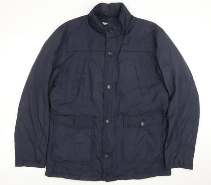 Beverly Hills Polo Club Men's Navy L Buttoned Mid-Length Jacket