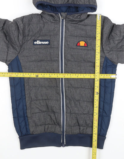 Ellesse Boys Grey Blue Full Zip Hooded Hoodie Jacket Size 6/8
