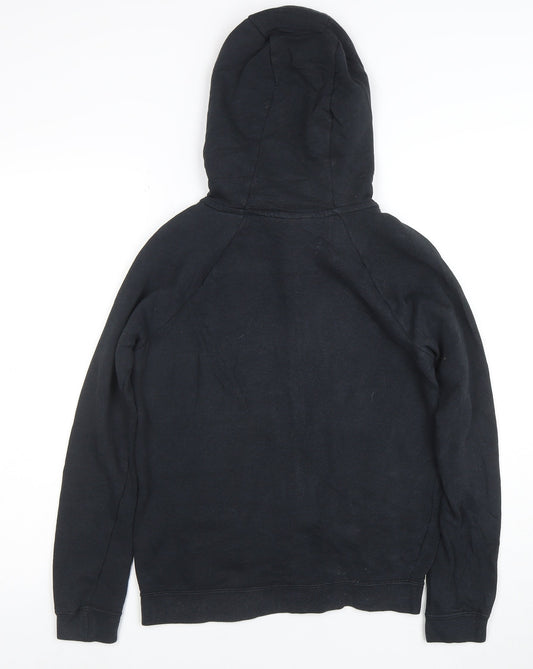 Nike Womens Black XS Full Zip Hoodie with Drawstring and Logo