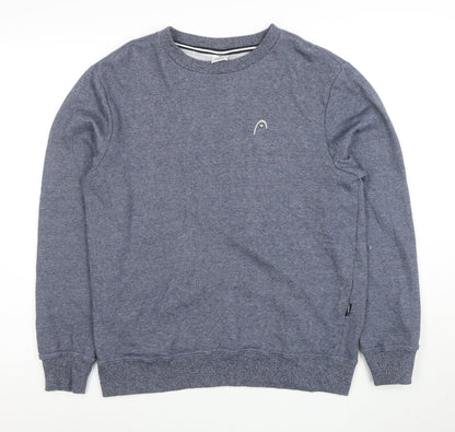 Head Men's Blue Crew Neck Pullover Sweatshirt Size L Regular Fit