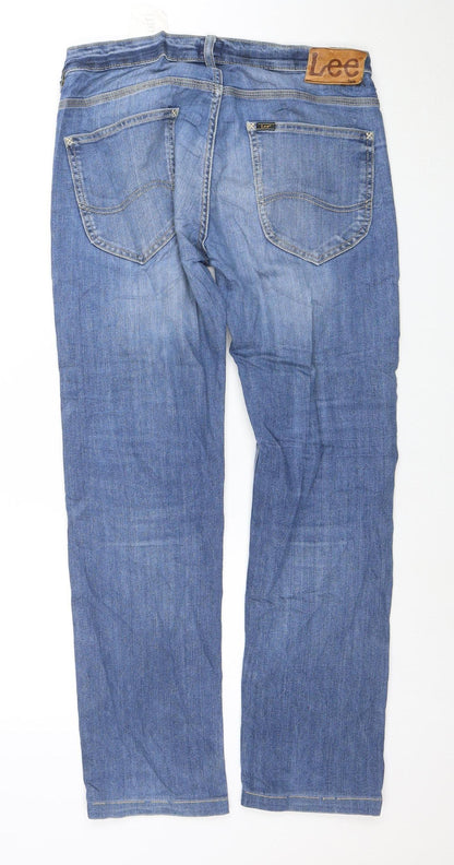 Lee Men's Blue Straight Fit Powell Jeans W31 L34
