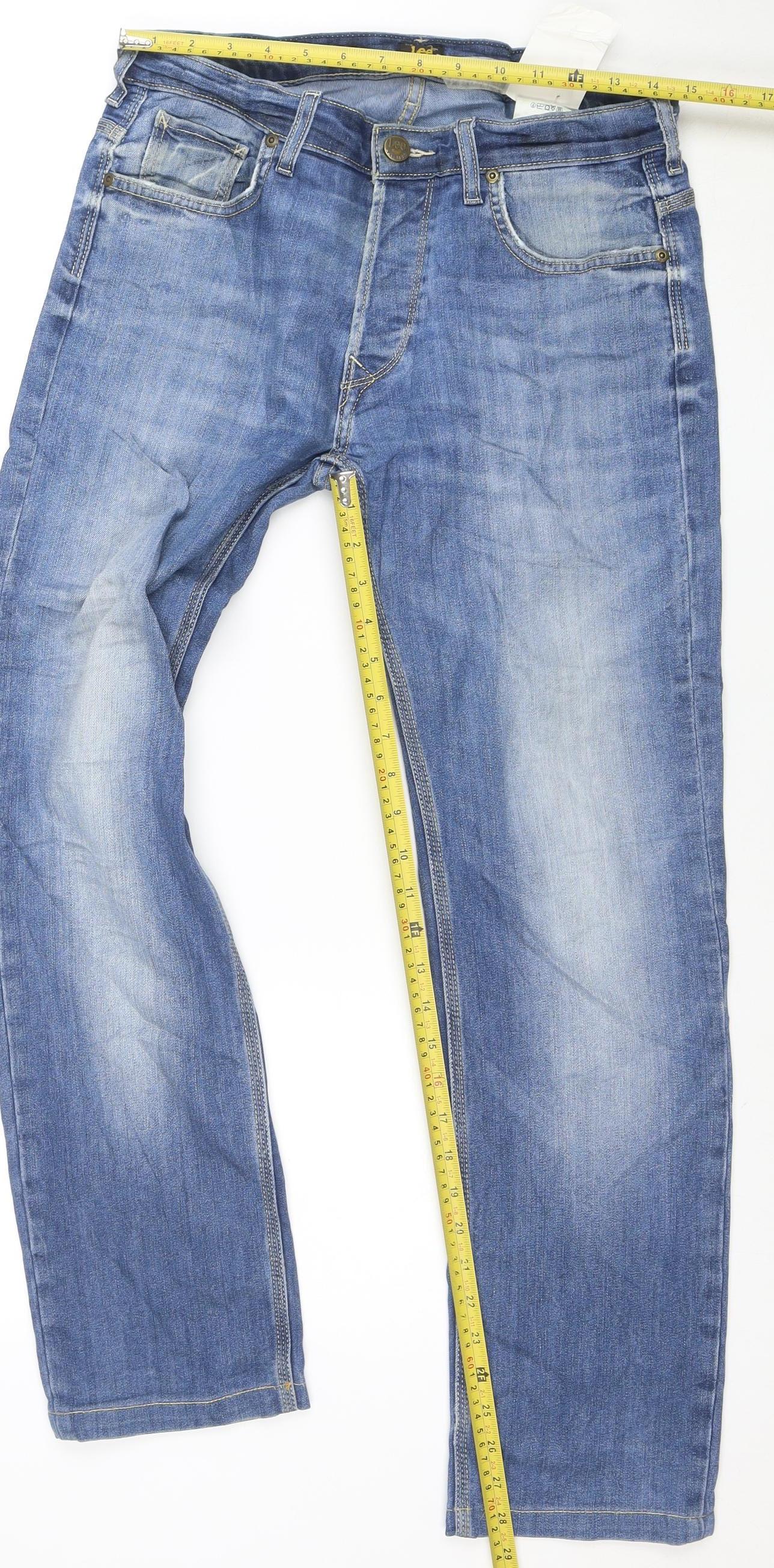 Lee Men's Blue Straight Fit Powell Jeans W31 L34