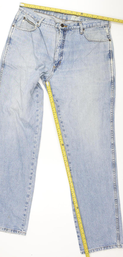 Wrangler Mens Blue 38x31 Straight Leg Vintage Denim Jeans