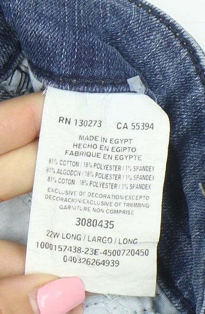 Lee Women’s Blue High Rise Plus Size 22W Straight Leg Jeans