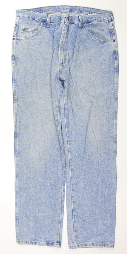 Wrangler Men’s Blue Regular Fit Straight Denim Jeans 38x32