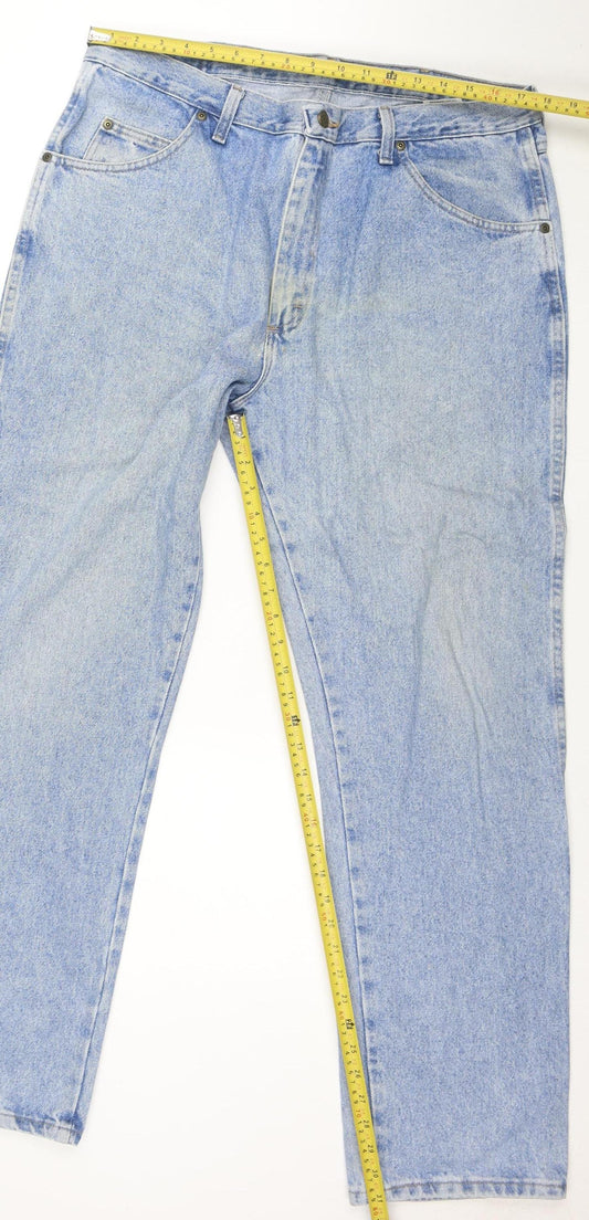 Wrangler Men’s Blue Regular Fit Straight Denim Jeans 38x32