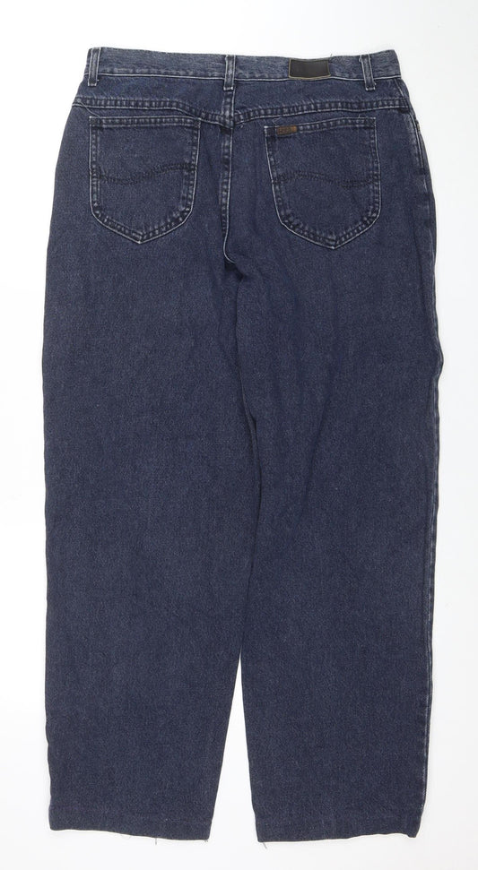 Lee Womens Blue Straight Leg Denim Jeans Size 16 Regular Fit